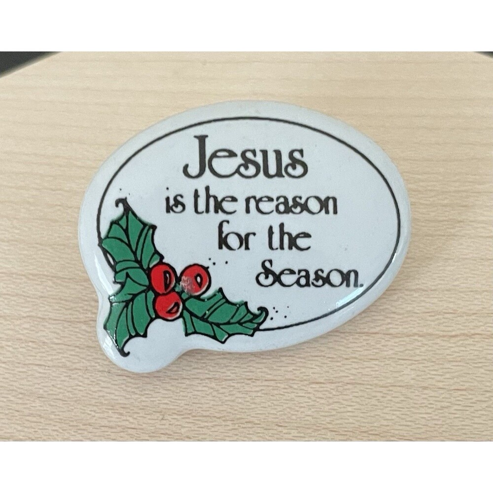 Jesus Is The Reason For The Season Ceramic Brooch Christmas Holiday